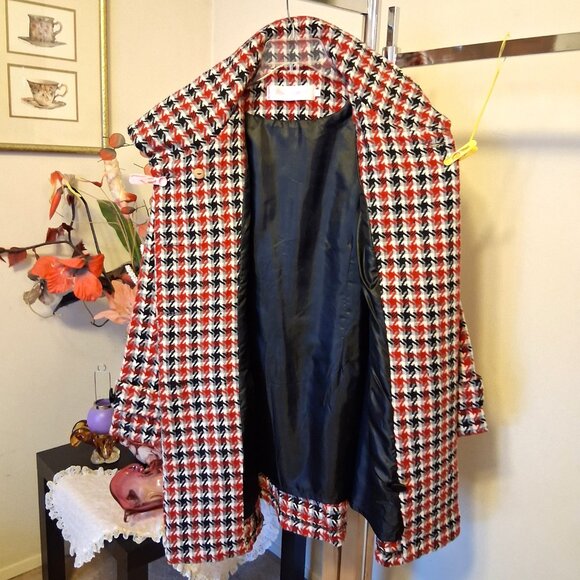 NEW Women Red Black White Double-Breasted Lined Trench Coat Winter Outerwear 16 - Picture 8 of 10